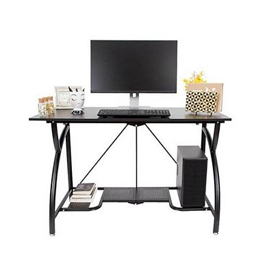 Origami Multi Purpose Folding Wooden Office Computer Furniture Table Desk, Black