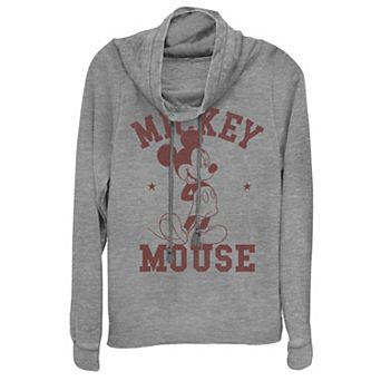 Disney's Mickey Mouse 1928 Juniors' Cowlneck Graphic Lightweight Long Sleeve
