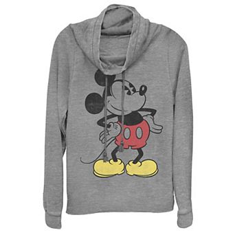 Disney's Mickey Mouse Juniors' Pose Cowlneck Graphic Lightweight Long Sleeve