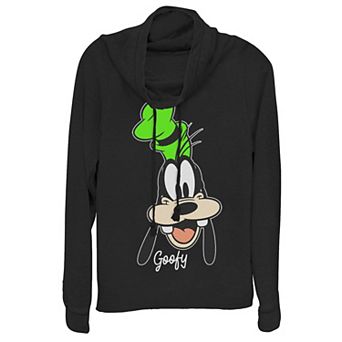 Disney's Goofy Juniors' Smiling Portrait Cowlneck Graphic Lightweight Long Sleeve