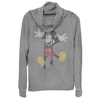 Disney's Mickey Mouse Juniors' Jumping for Joy Cowlneck Graphic Lightweight Long Sleeve