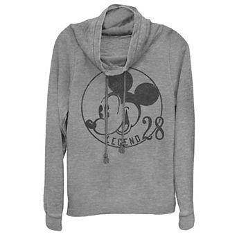 Disney's Mickey & Friends Juniors' Legend 28 Cowlneck Graphic Lightweight Long Sleeve