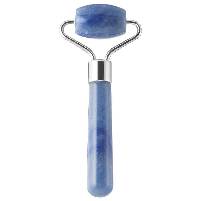 Mini Blue Aventurine De-Puffing Facial Roller, Multicolor