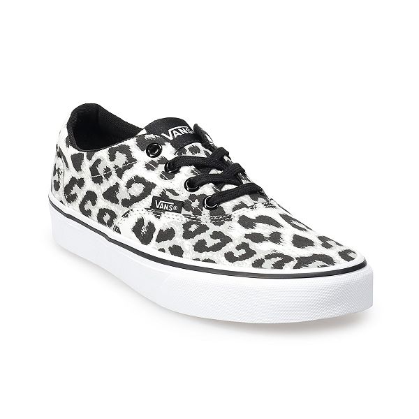 White leopard print store vans