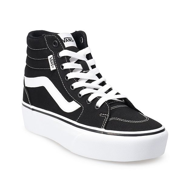 Black and white store high top vans womens