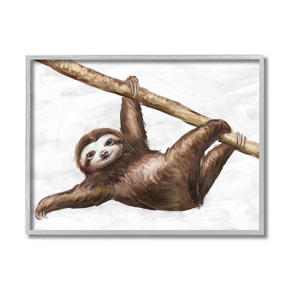 Stupell Home Decor Jungle Sloth Framed Wall Art - Sloth Home Decor