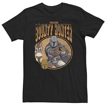 Big & Tall Star Wars The Mandalorian Bounty Hunter Retro Comic Portrait Tee