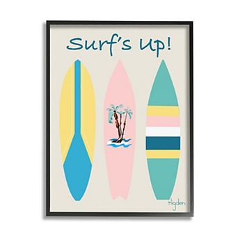 Stupell Home Decor Surf's Up Surfboard Framed Wall Art
