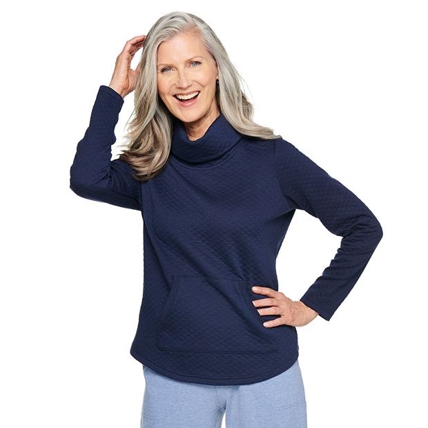 Women's Croft & Barrow® Quilted Cowlneck Sweatshirt