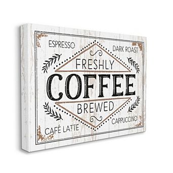 Stupell Home Decor Rustic Fresh Brew Coffee Canvas Wall Art