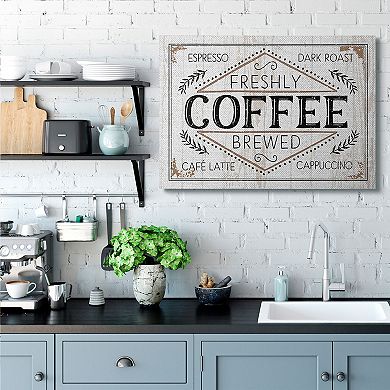 Stupell Home Decor Rustic Fresh Brew Coffee Canvas Wall Art