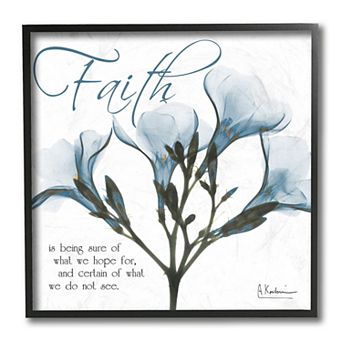 Stupell Home Decor Faith Flower Silhouette Framed Wall Art