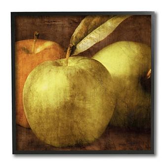 Stupell Home Decor Rustic Green Apples Framed Wall Art