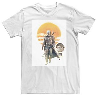 Big & Tall Star Wars The Mandalorian The Child Sunset Walk Portrait Tee