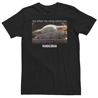 Big & Tall Star Wars The Mandalorian Baby Yoda Song Meme Tee