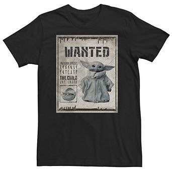 Big & Tall Star Wars The Mandalorian The Child Wanted Poster Tee