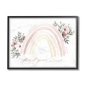Stupell Home Decor Find Your Place Pink Rainbow Framed Wall Art