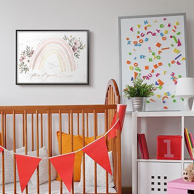 Stupell Home Decor Find Your Place Pink Rainbow Framed Wall Art