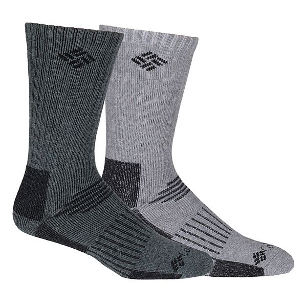 Men's Columbia 2-pack Wool-Blend Full-Cushioned Crew Socks