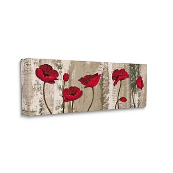 Stupell Home Decor Red Poppies Blooming Canvas Wall Art