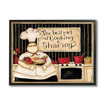 Stupell Home Decor Cooking Sharing Kitchen Chef Framed Wall Art