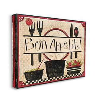 Stupell Home Decor Bon Appetit Kitchen Canvas Wall Art