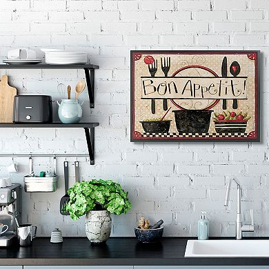 Stupell Home Decor Bon Appetit Kitchen Framed Wall Art