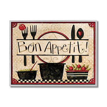 Stupell Home Decor Bon Appetit Kitchen Cooking Framed Wall Art