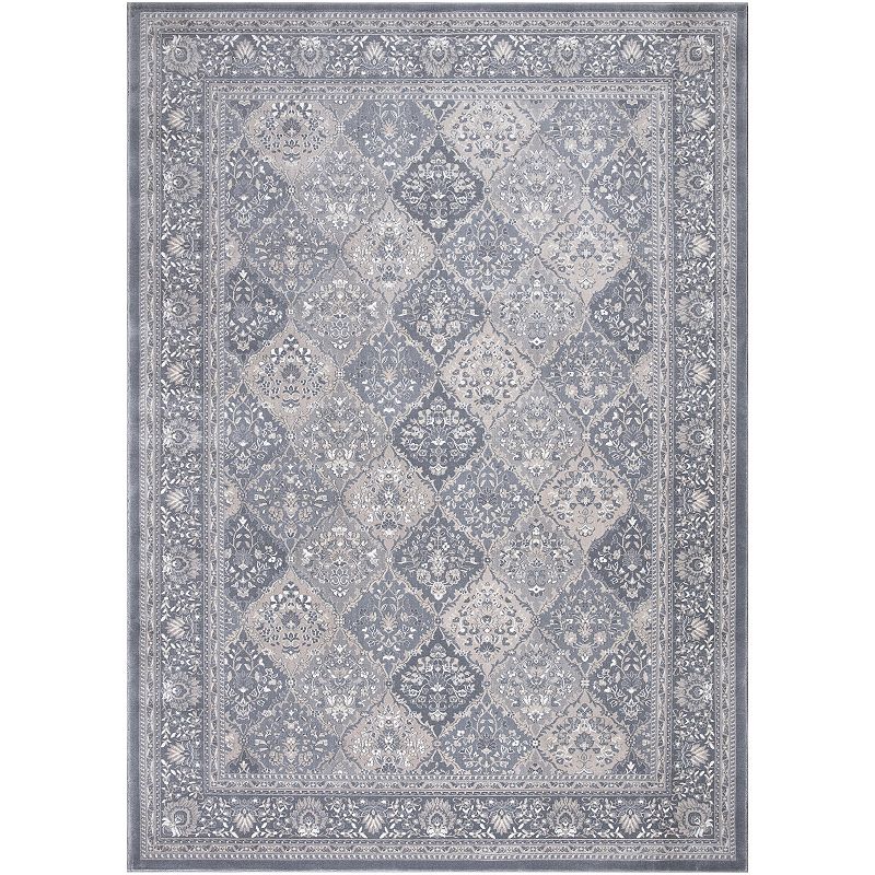 Concord Global Kashan Panel Area Rug, Grey, 5X7 Ft