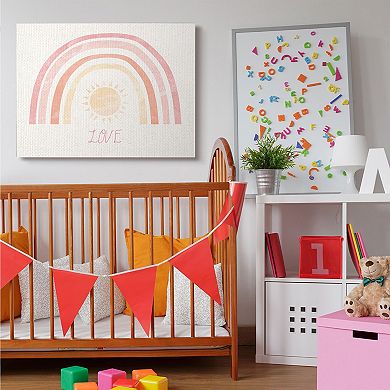 Stupell Home Decor Sunshine Rainbow Love Canvas Wall Art