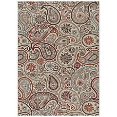 Paisley Machine Washable Faded Floral Border Medallion Area Rug