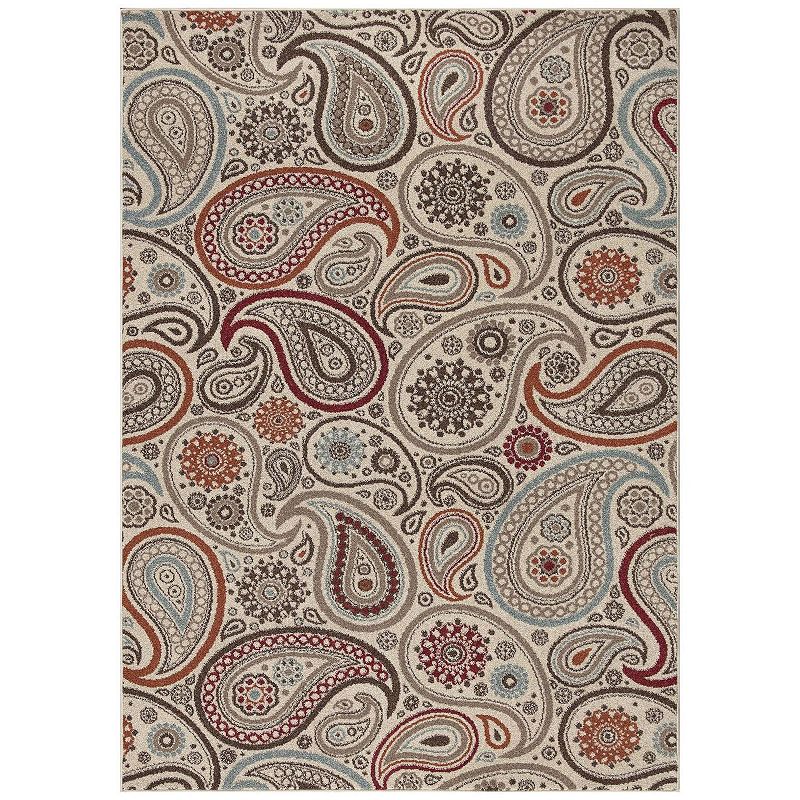 Concord Global Paisley Area Rug, Beig/Green, 8X10.5 Ft