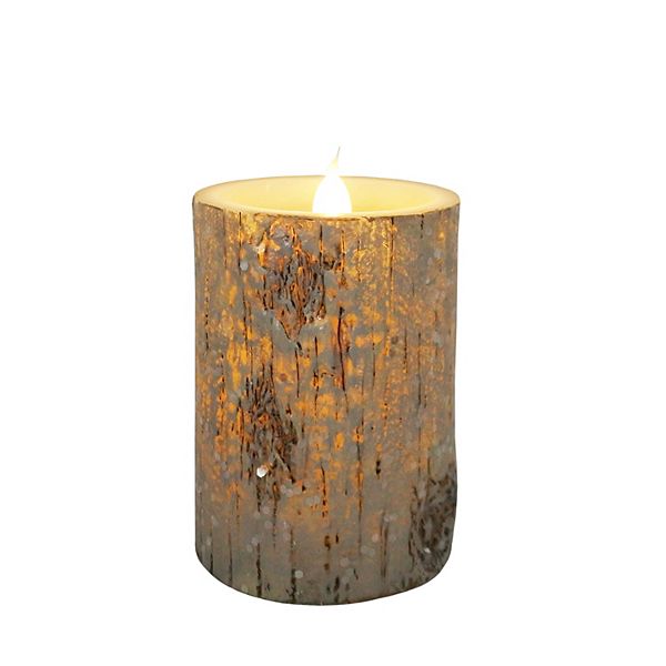 St. Nicholas Square® Small Glitter Artificial Birch LED Pillar Candle