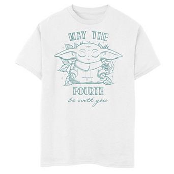 Boys 8-20 Star Wars Grogu May The Fourth Be With You Line Art Graphic Tee
