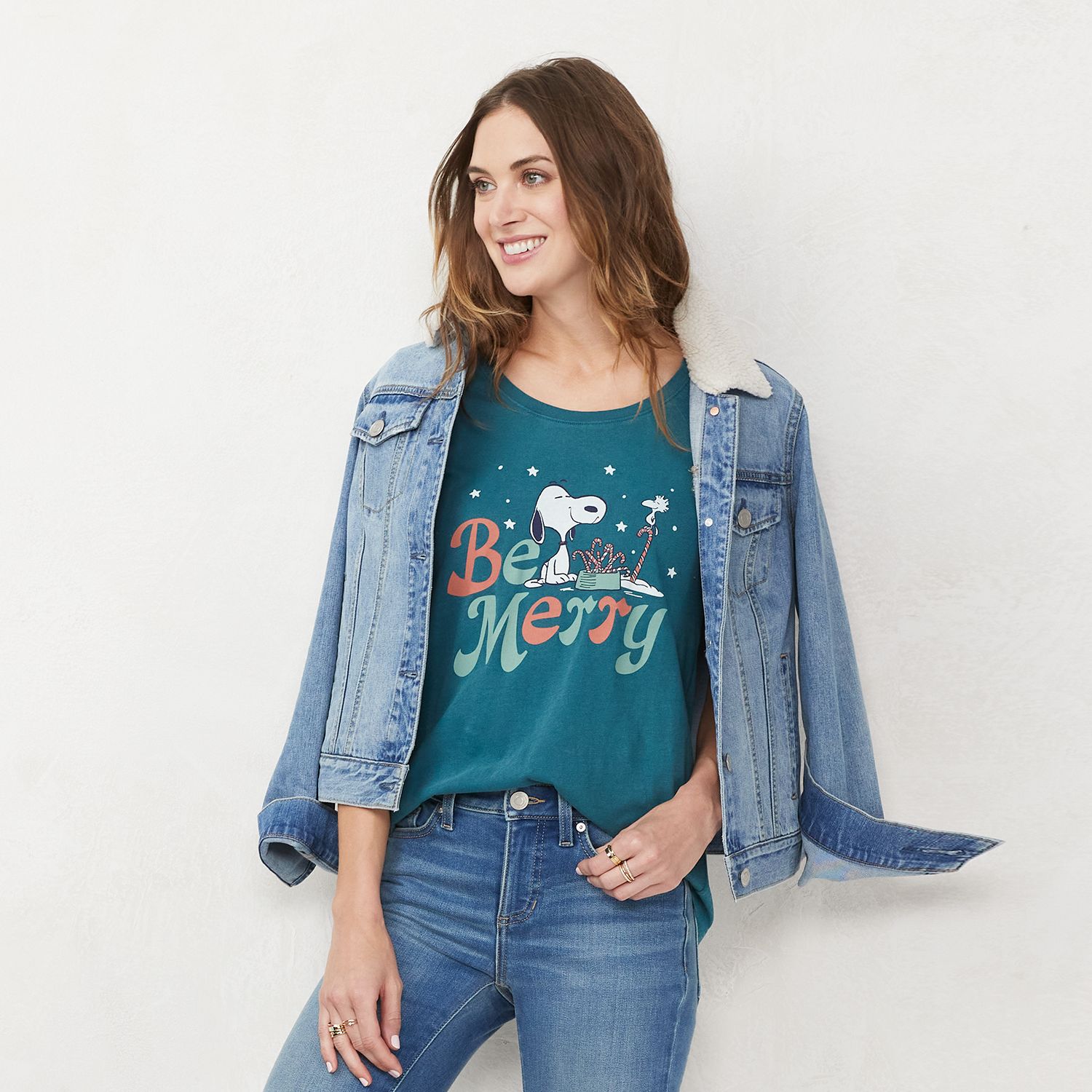 Image for LC Lauren Conrad Petite Snoopy Christmas Graphic Tee at Kohl's.