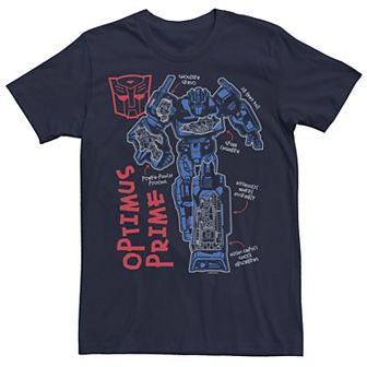 Men's Transformers Optimus Prime Running Doodle Tee
