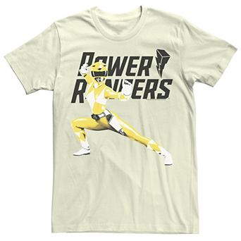 Men's Power Rangers Yellow Ranger Action Pose Logo Tee