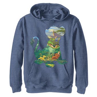 Disney's The Lion King Boys 8-20 Simba Silhouette Timon Pumbaa Zazu Hoodie