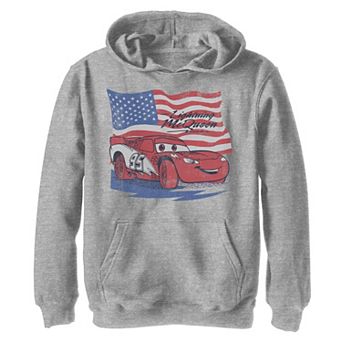 Boys 8-20 Disney Pixar Cars US Flag Lightning McQueen Retro Hoodie