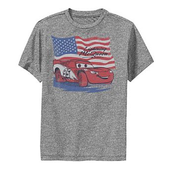 Disney Pixar's Cars Boys 8-20 US Flag Lightning McQueen Retro Graphic Tee