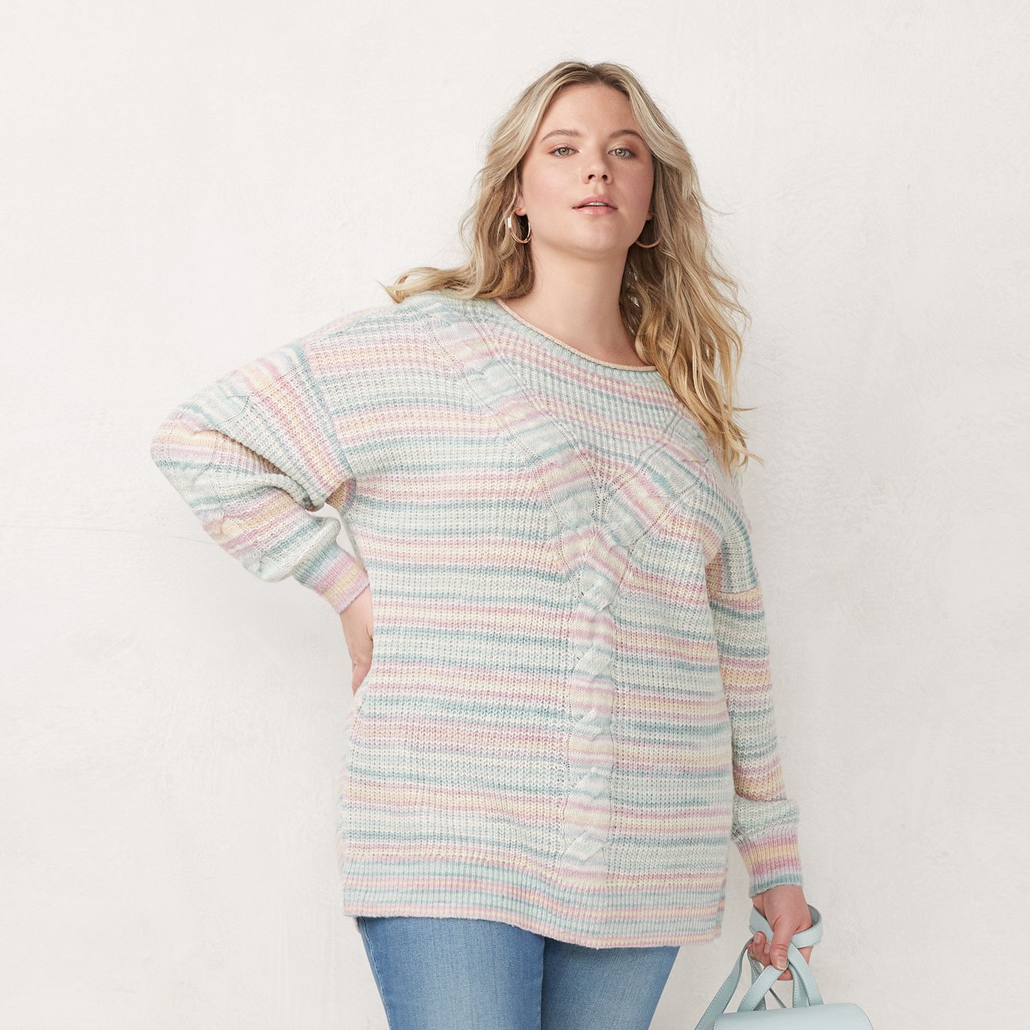 Image for LC Lauren Conrad Plus Size Drop Shoulder Sweater at Kohl's.