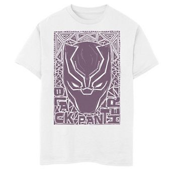 Boys 8-20 Marvel Black Panther Mask Woodcut Portrait Graphic Tee