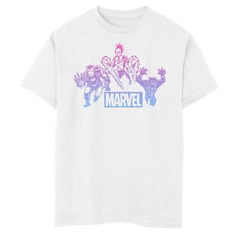 Boys 8-20 Marvel Woodcut Group Shot Gradient Graphic Tee