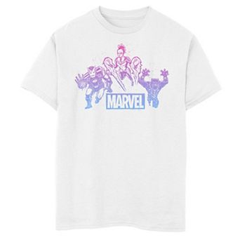 Boys 6-20 Marvel Woodcut Group Shot Gradient Graphic Tee