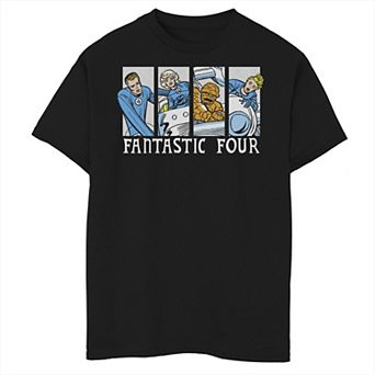 Boys 6-20 Marvel Fantastic Four Group Shot Comic Themed Panels Graphic Tee