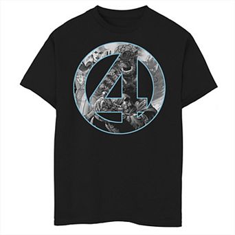 Boys 8-20 Marvel Fantastic Four Comic Fill Center Chest Logo Graphic Tee