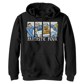 Boys 8-20 Marvel Fantastic Four Group Shot Comic Themed Panels Hoodie