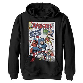 Boys 8-20 Marvel The Avengers Retro Comic Book Cover Hoodie