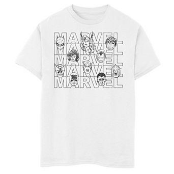 Boys 8-20 Marvel The Avengers Line Art Word Stack Graphic Tee