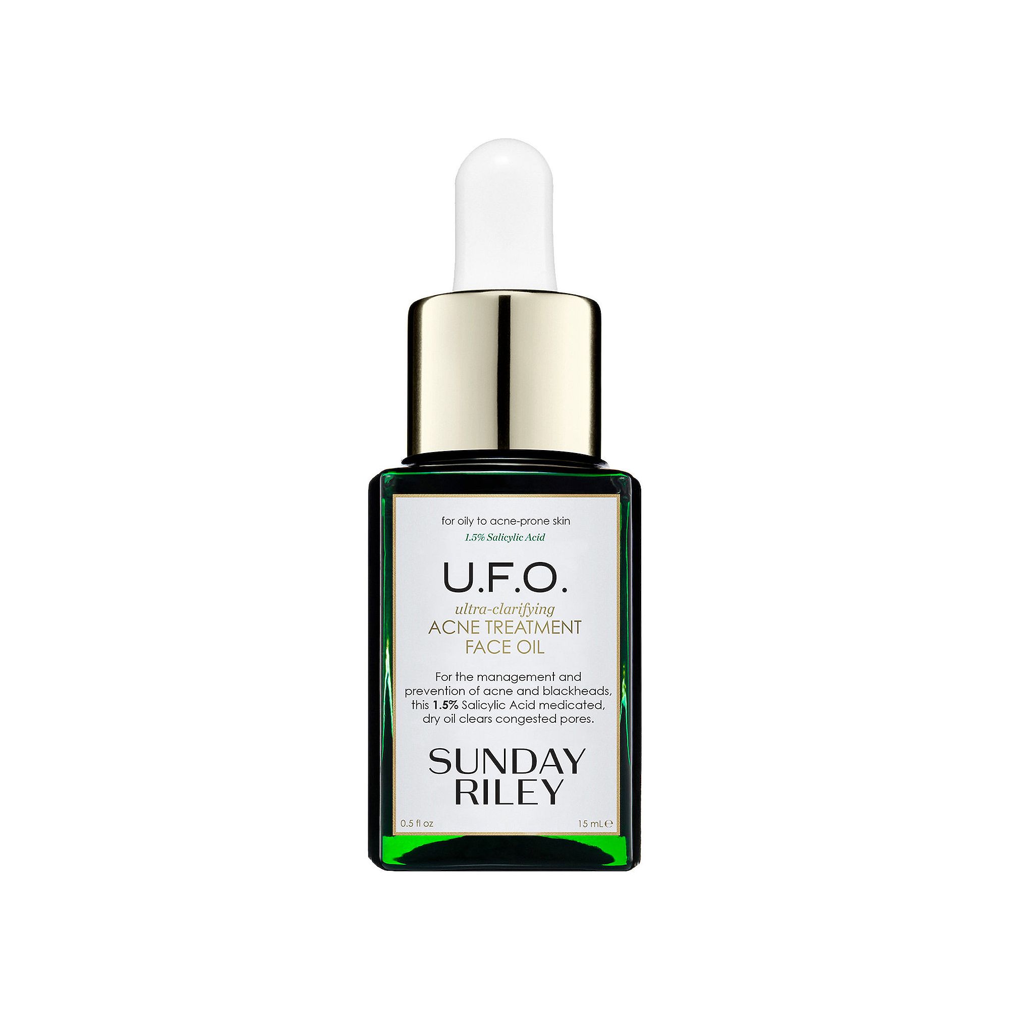 SUNDAY RILEY U.F.O. Salicylic Acid BHA Acne Treatment Face Oil, Size: .5 Oz